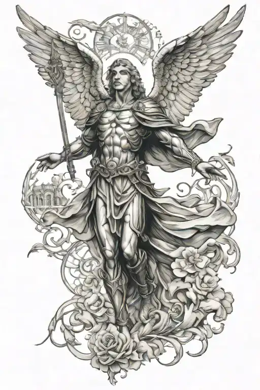Archangel Michael In Dream Caused By The Flight Tattoo tattoo design idea