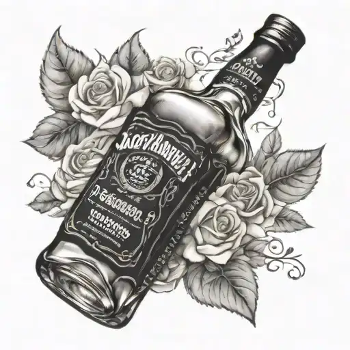 Jack Daniel's Bottle Tattoo  tattoo design idea