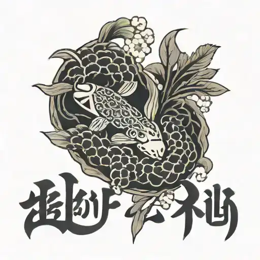 japanese symbols " love you " written tattoo design idea