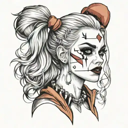 "ultra-realistic" harley quinn tattoo design idea