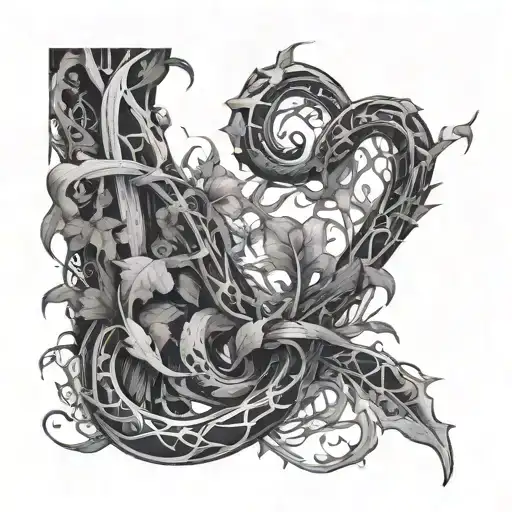 long winding jungle vines wrapped loosely tattoo design idea