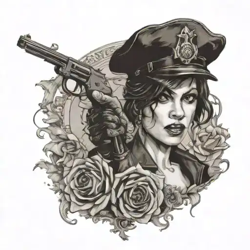 from the game Resident evil lady Dimitrescu  tattoo design idea