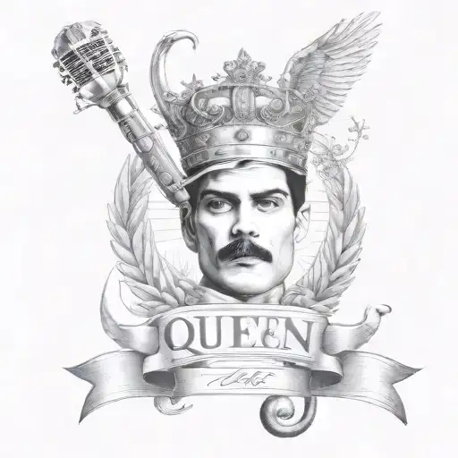 Queen logo rock band tattoo  Music notes Freddie Mercury  tattoo design idea