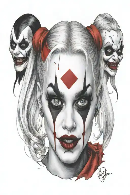 "ultra-realistic" harley quinn tattoo design idea