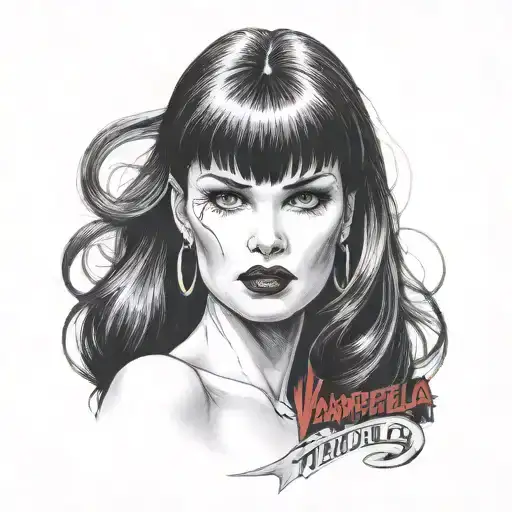 banner saying vampirella tattoo design idea