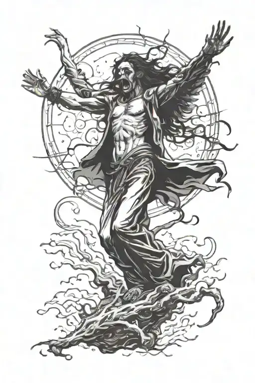 death angel falling tattoo design idea
