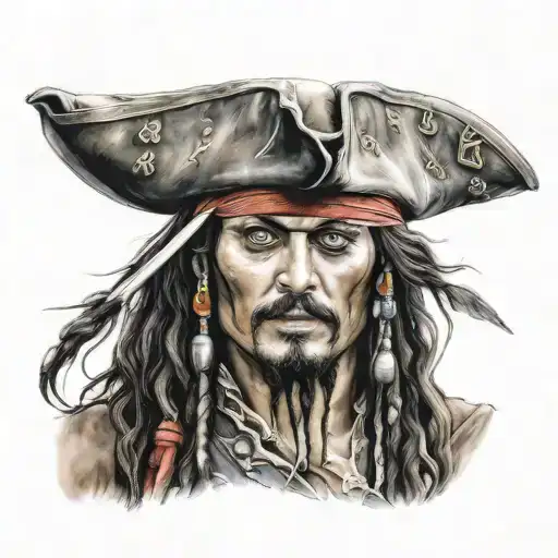 Captain jack sparrow tattoo design idea