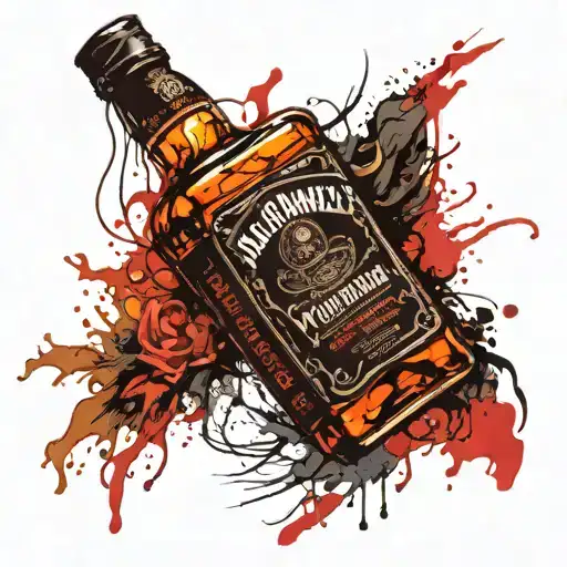 Jack Daniel's Bottle Tattoo  tattoo design idea