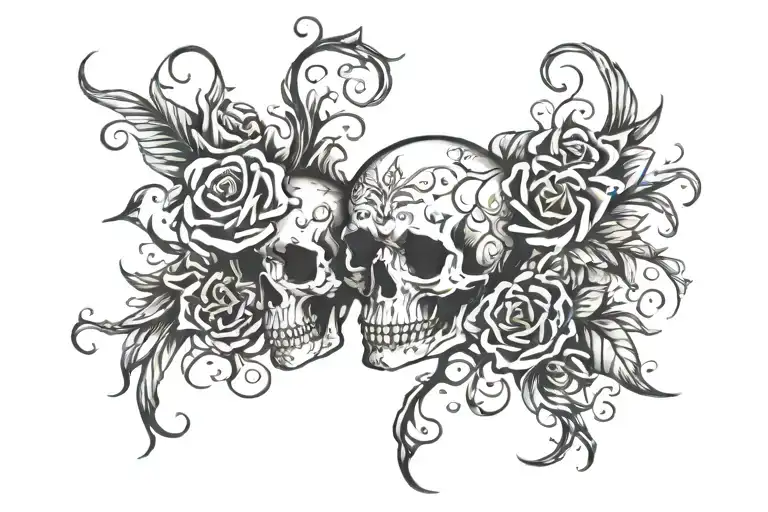 tribal tattoo under breast skulls and roses tattoo design idea