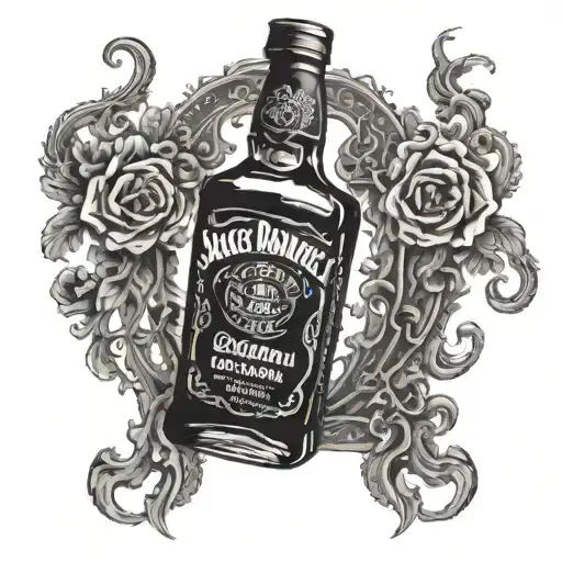 Jack Daniel's Bottle Tattoo  tattoo design idea