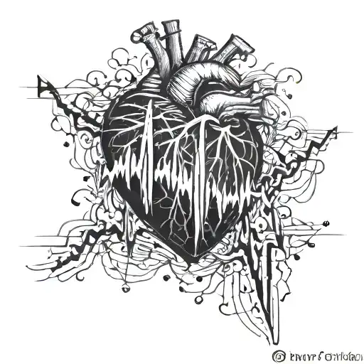 ekg line with a heart tattoo design idea