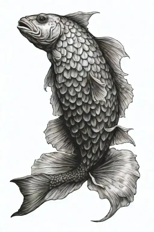 fish scales on legs tattoo design idea