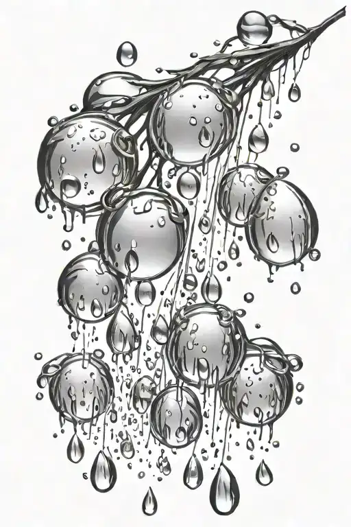 small rain drops falling down tattoo design idea