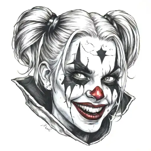 "ultra-realistic" harley quinn tattoo design idea