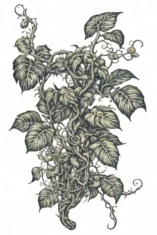 long winding jungle vines wrapped loosely tattoo design idea
