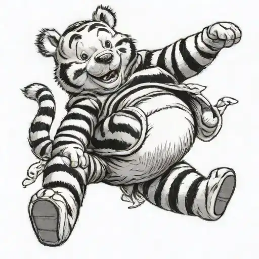 Winnie the Pooh Tigger bouncing tattoo design idea