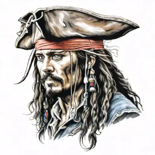 Captain jack sparrow tattoo design idea