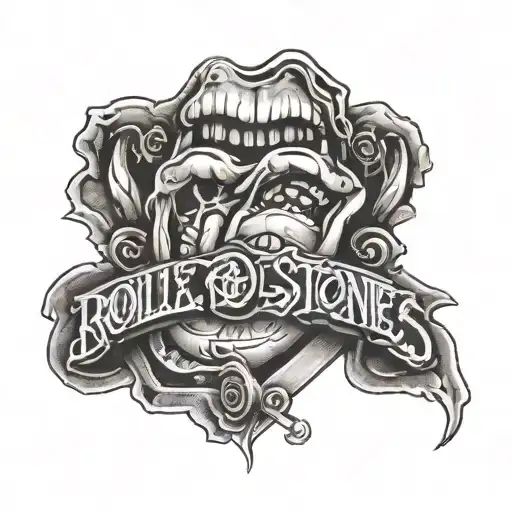 The rollings stones rock band logo incorporating elements tattoo design idea
