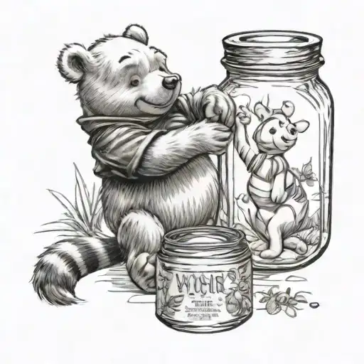 winnie the pooh honey jar  tattoo design idea