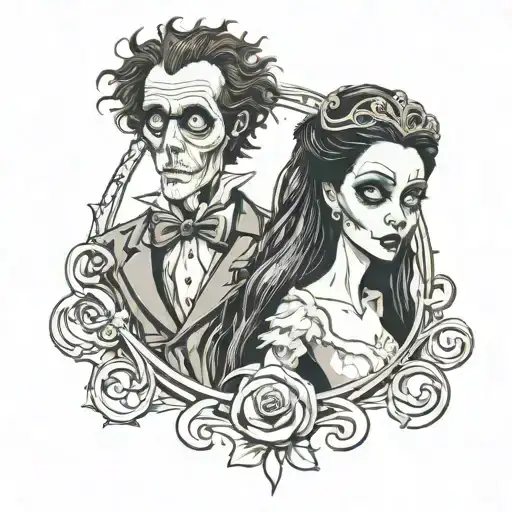 tim burton Corpse Bride "As you wish" tattoo design idea