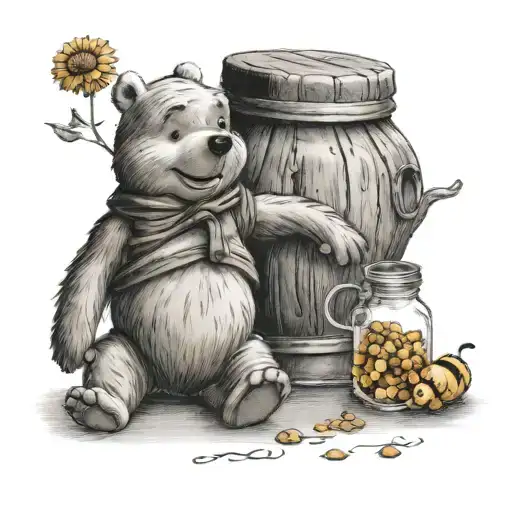winnie the pooh " honey jar " tattoo design idea