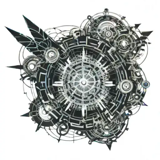 time machine Travel in time cast a spell tattoo design idea