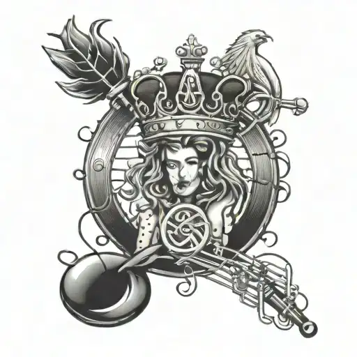 Queen logo rock band tattoo  Music notes tattoo design idea