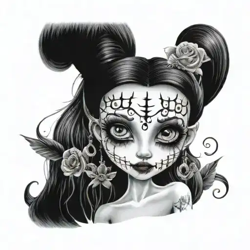 Emily Corpse Bride "As you wish" tattoo .big eyes on her tattoo design idea