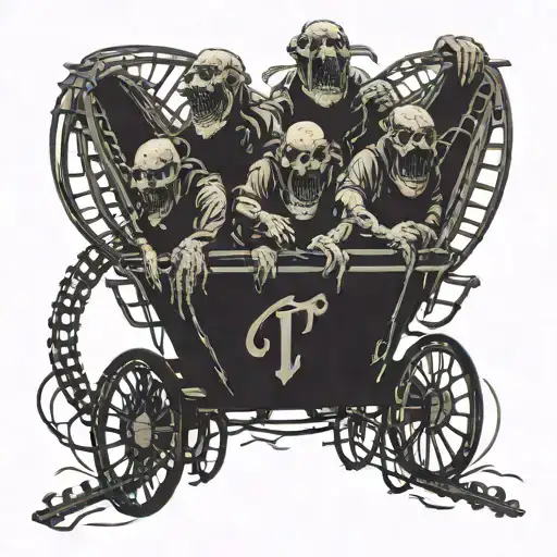 roller coaster wagon tattoo design idea