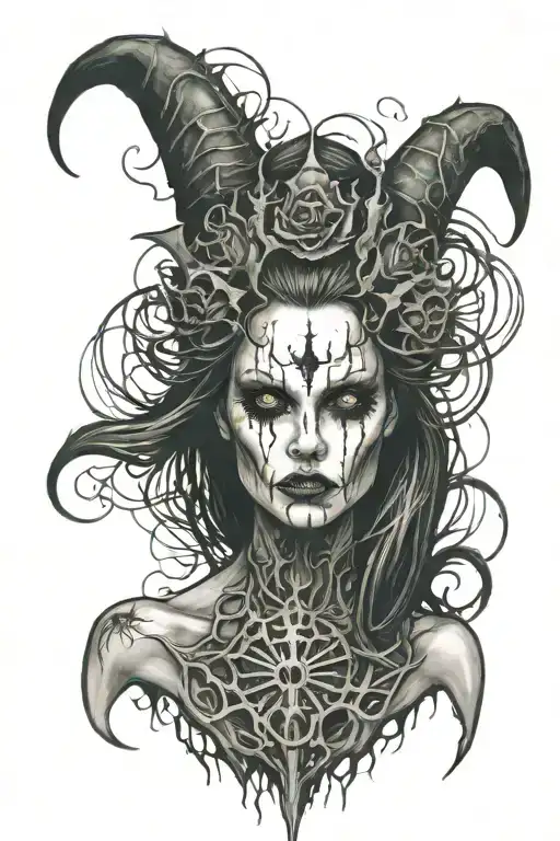dark lord  woman tattoo design idea
