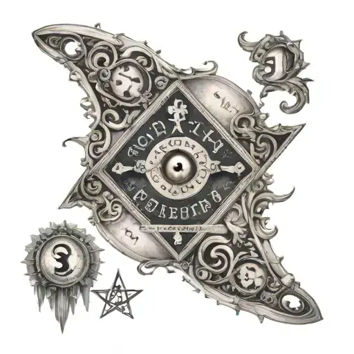 Ouija board design tattoo design idea