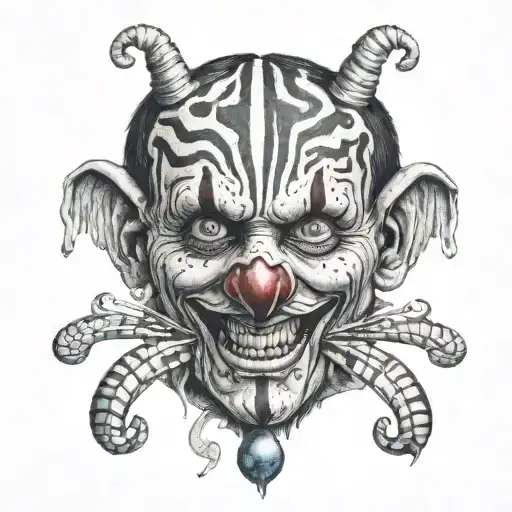 Realism "Ultra-realistic horror cirkus "  tattoo design idea