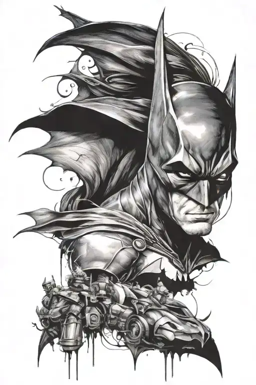 "ultra-realistic" batman tattoo design idea