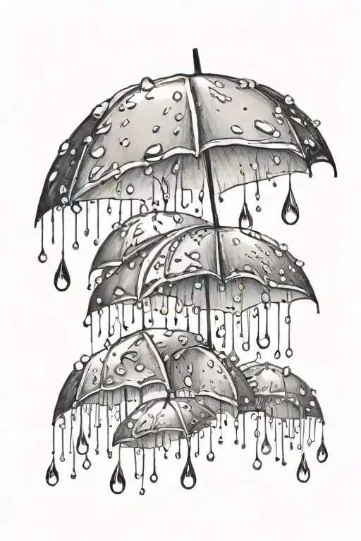 falling rain drops tattoo design idea