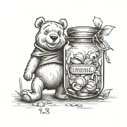 winnie the pooh " honey jar " tattoo design idea