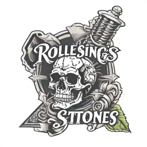 Rollings stones rock band logo incorporating elements tattoo design idea