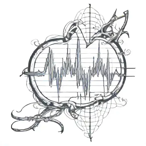 ekg line work tattoo design idea