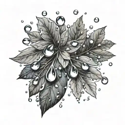 small rain drops falling down tattoo design idea