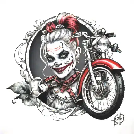 "ultra-realistic" harley quinns   CLUB tattoo design idea