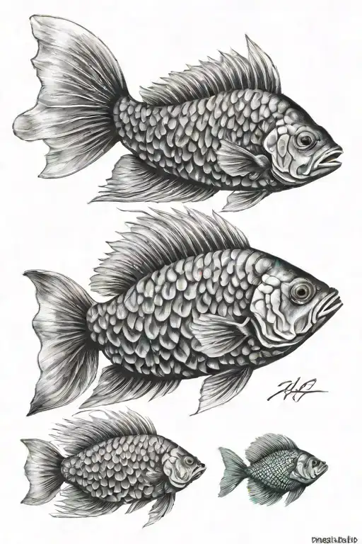 fish scales on legs tattoo design idea