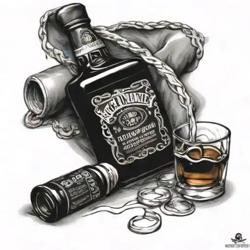 Jack Daniel's Bottle Tattoo  tattoo design idea