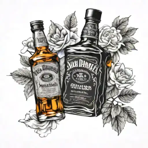 Jack Daniel's Bottle Tattoo  tattoo design idea