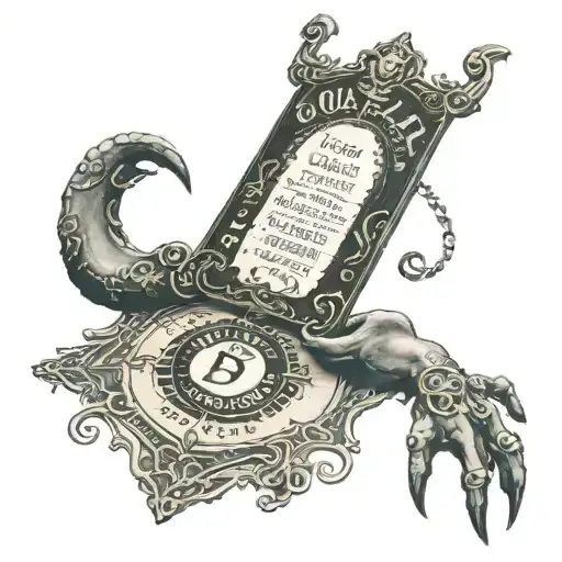 Ouija board with a demon tattoo design idea