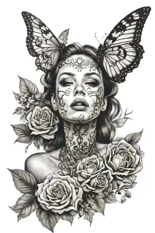 ultra realistic   woman In Dream Caused  tattoo design idea