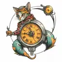 time travel tattoo design idea