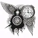 time travel tattoo design idea
