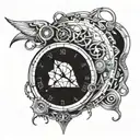 time travel tattoo design idea