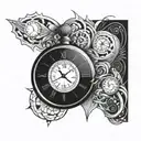 time travel tattoo design idea