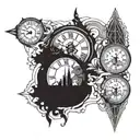 time travel tattoo design idea