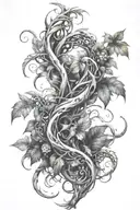 long winding jungle vines wrapped loosely tattoo design idea